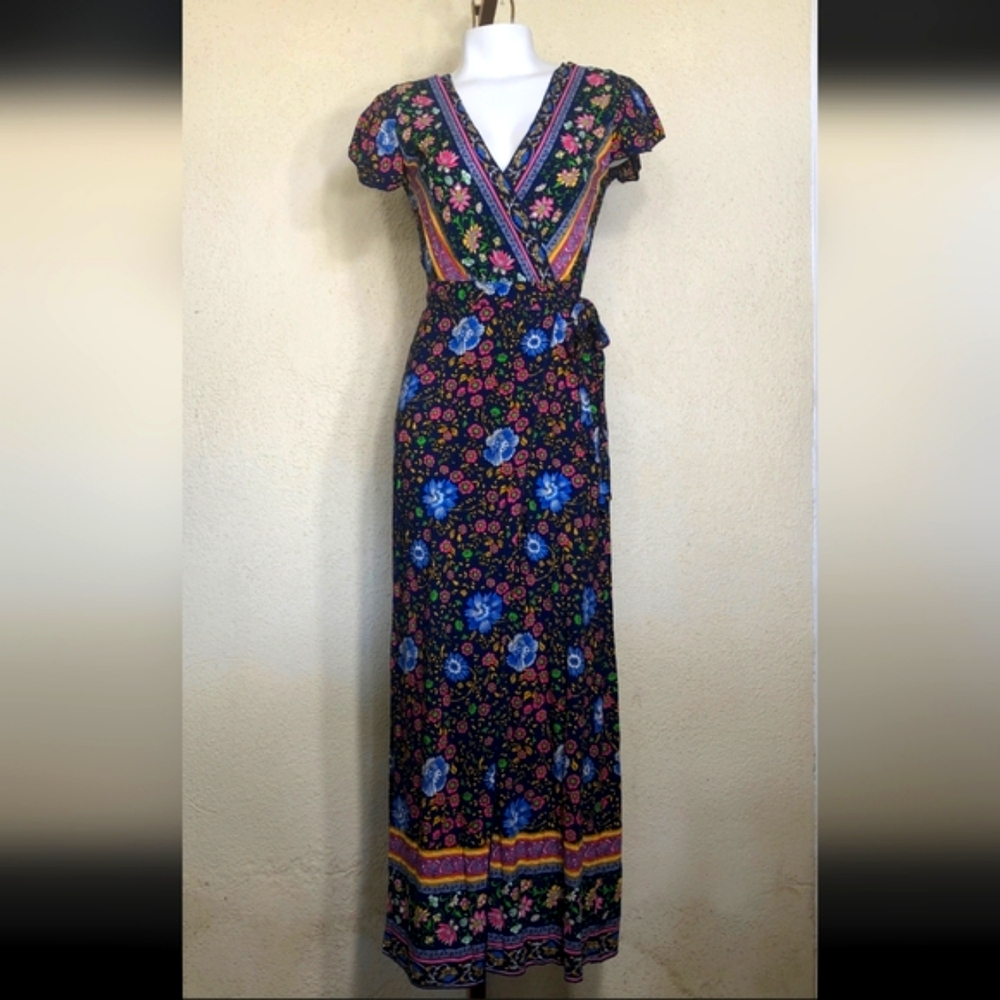 Cottagecore Boho Wrap Dress